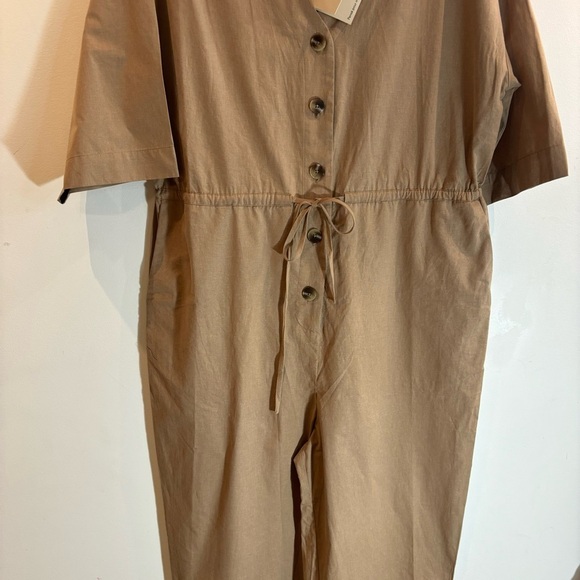FRANK & OAK Sz L Jumpsuit The Kapok Button Closure Drawstring Pockets NEW - Picture 4 of 13